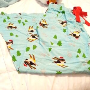 Womens Blue Pajama Bottoms with Penguins